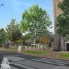 Kerkplein Olst - ontwerpschets C in 3D 